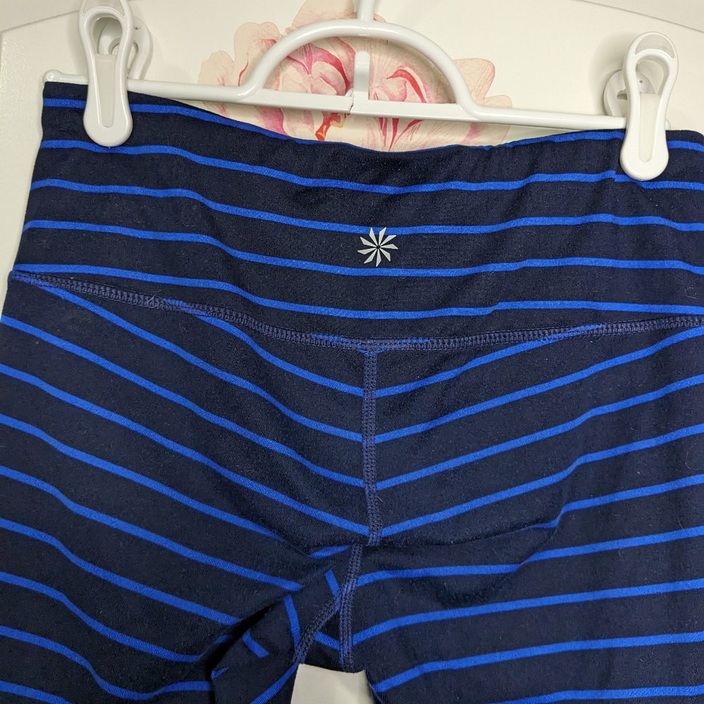 Athleta leggings in blue stripe